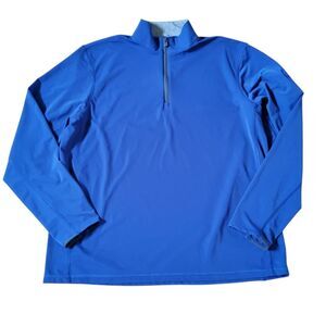 New Greyson 1/4 Zip Mockneck Active Wear Men’s Long Sleeve Shirt Navy Size XL